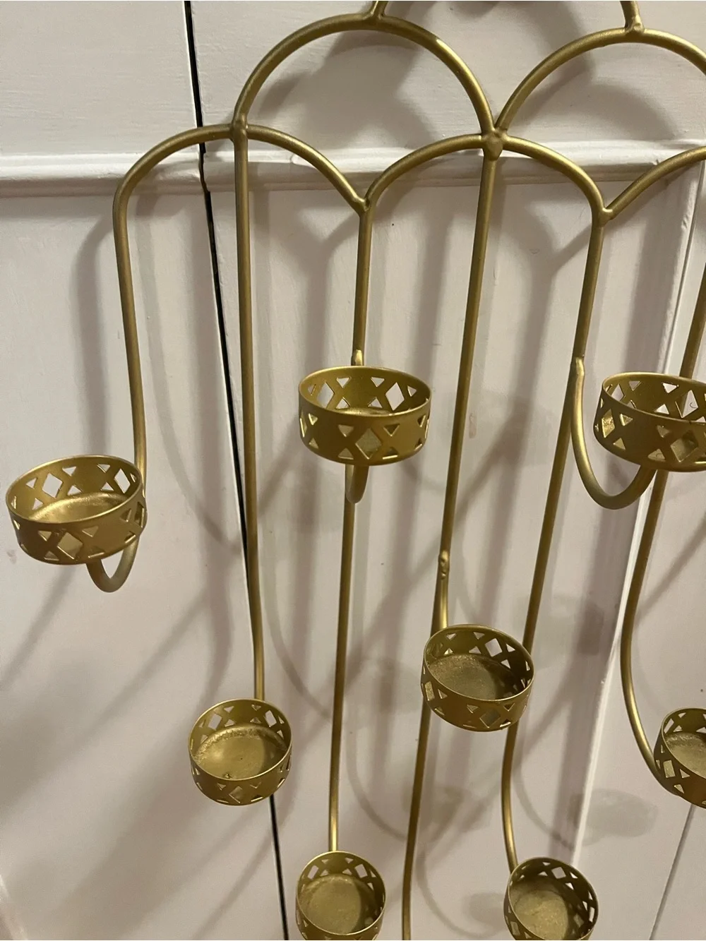 Gold Metal Wall-Mounted Multi-Tea Light Holder